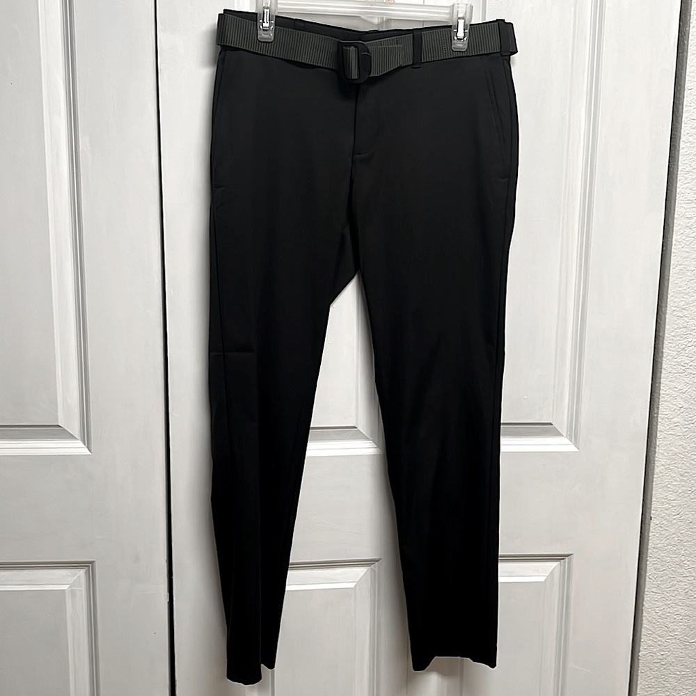 Ben Hogan Black With Green Belt Microfiber Outdoor Pants Size 30